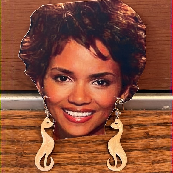 Vintage enameled cat earrings - Picture 1 of 4